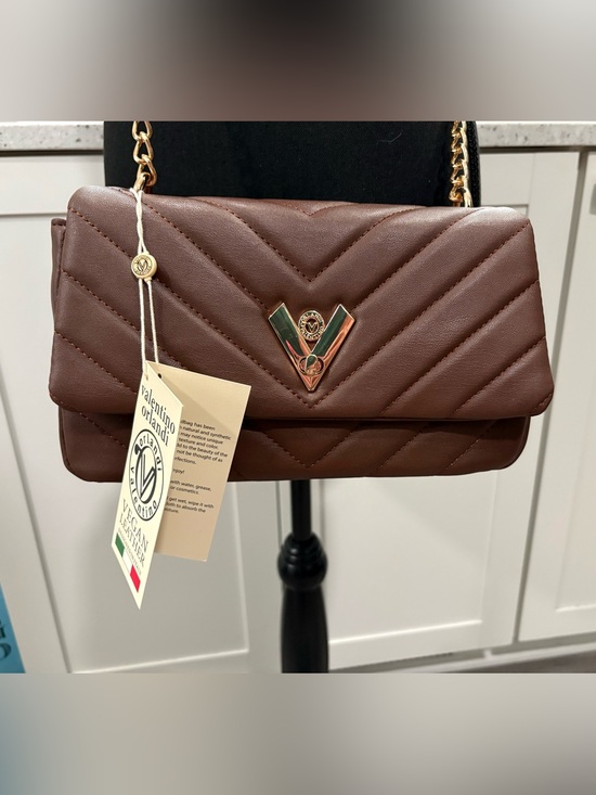 Valentino Orlandi Handbags - NWT Valentino Orlandi Chocolate Brown Quilted Shoulder Bag with Gold Chain Strap